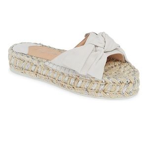 EUC J/Slides White Bow Ritsy Leather Slide